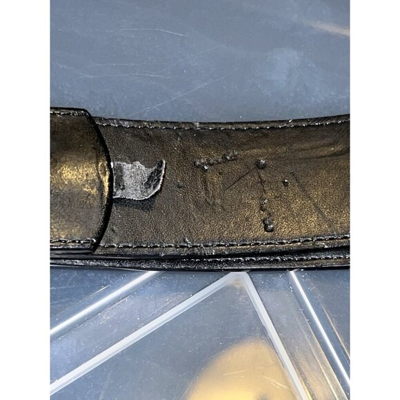 Vegan Black Leather Glitz Belt Buckle Sz M / 33 in / 1.5 in - Picture 6 of 12